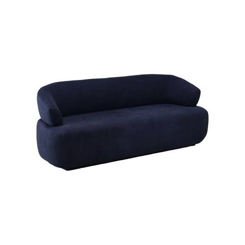 Sofá Roma Orgânico Veludo Azul C/ 3 Lugares 200cm Gralha Azul